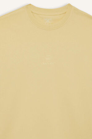 Boxy Fit Bisiklet Yaka Baskılı Kısa Kollu Tişört