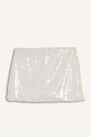 Coool Normal Bel Payetli Kumaş Mini Etek