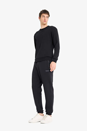 Regular Fit Beli Bağcıklı Fermuar Cepli Eşofman Altı