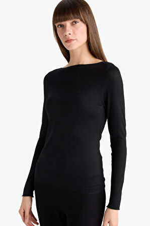 Basic Düz Uzun Kollu Üst-Fall in Love