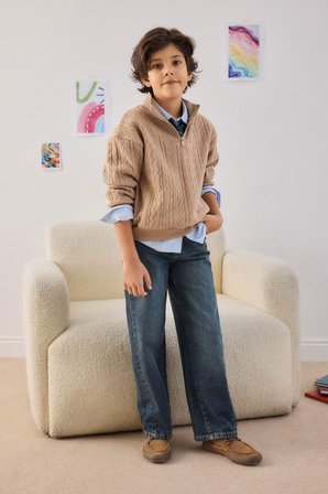 DeFacto Yarım Fermuarlı İçi Yumuşak Tüylü Sweatshirt Erkek Çocuk G3674A825CWBG75