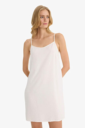 Fall in Love Regular Fit U Yaka Vual Askılı Elbise