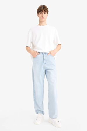 Baggy Fit Geniş Kalıp Geniş Paça Jean Yıkamalı Pantolon