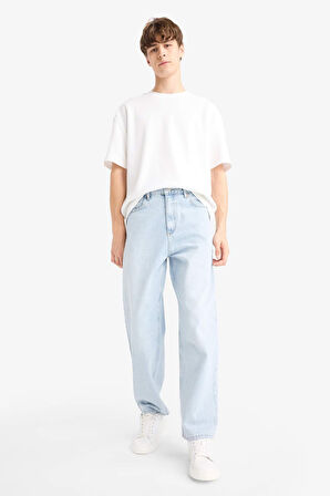 Baggy Fit Geniş Kalıp Geniş Paça Jean Yıkamalı Pantolon