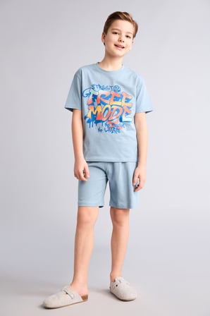 DeFacto %100 Pamuk Baskılı 2'li Pijama Takımı Erkek Bebek G8826A826HSBE760