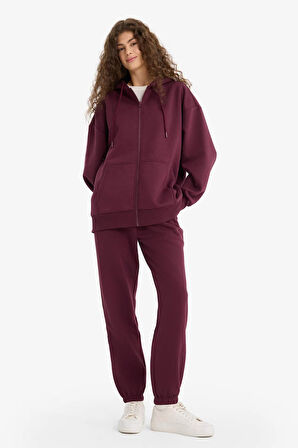 Oversize Geniş Kalıp Kapüşonlu Fermuarlı Sweatshirt