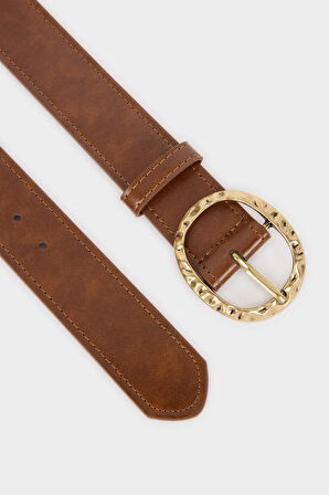 Kadın Büyük Toka Suni Deri Jean Kemeri