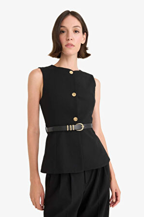 Fitted Bisiklet Yaka Yelek