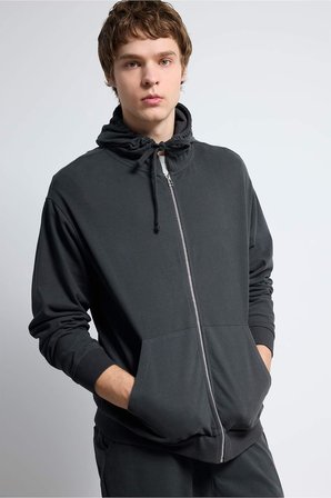DeFacto RELAX FIT %100 Pamuk Fermuarlı Sweatshirt F9812AX26SPAR221