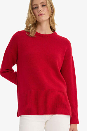 Oversize Geniş Kalıp Bisiklet Yaka Kazak