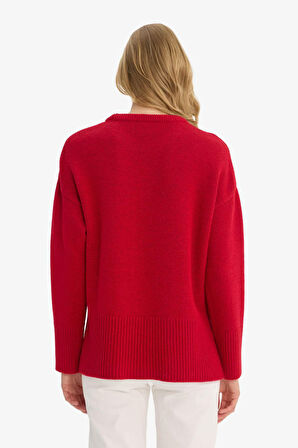 Oversize Geniş Kalıp Bisiklet Yaka Kazak