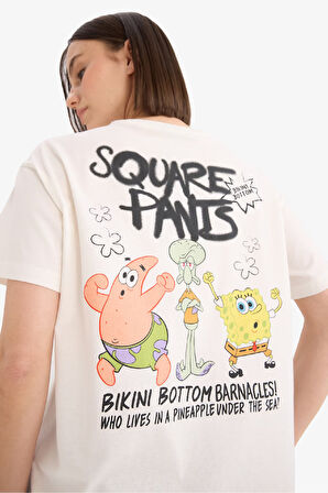 Coool SpongeBob Oversize Geniş Kalıp Sırt Baskılı Kısa Kollu Tişört