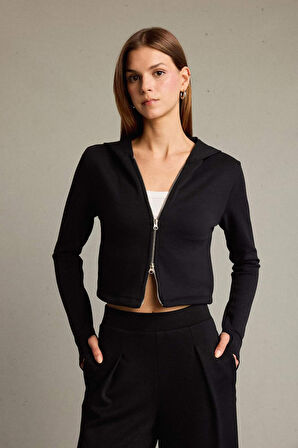 Kapüşonlu Modal Hırka