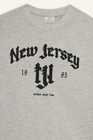 Erkek Çocuk Bisiklet Yaka Baskılı Uzun Kollu Tişört