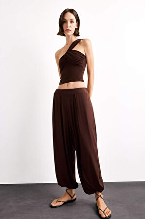 Baggy Fit Normal Bel Jogger Paça Bilek Boy Modal Pantolon