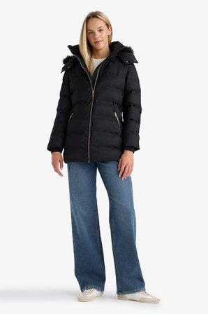 DeFacto Su Geçirmez Regular Fıt Kapüşonlu Parka F7424AX26SPBK27