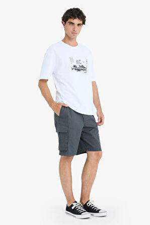 Kargo Fit Gabardin Bermuda Şort