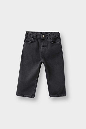 Erkek Bebek Beli Lastikli Jean Pantolon 