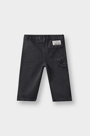 Erkek Bebek Beli Lastikli Jean Pantolon 