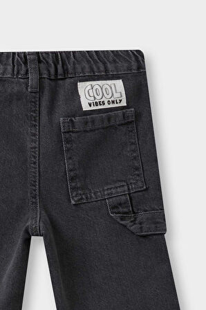 Erkek Bebek Beli Lastikli Jean Pantolon 