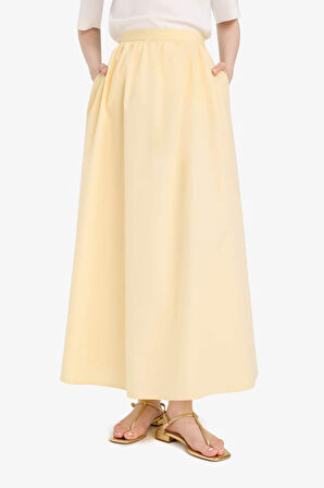 A Kesim Cepli Poplin Maxi Etek