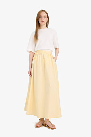 A Kesim Cepli Poplin Maxi Etek