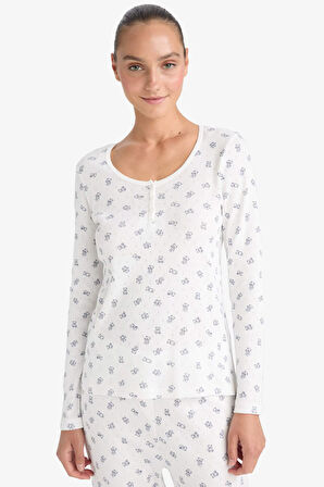 Pijama Takımı Desenli Uızun Kollu Üst Uzun Alt-Fall in Love