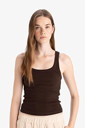 Fitted U Yaka Fitilli Kaşkorse Atlet