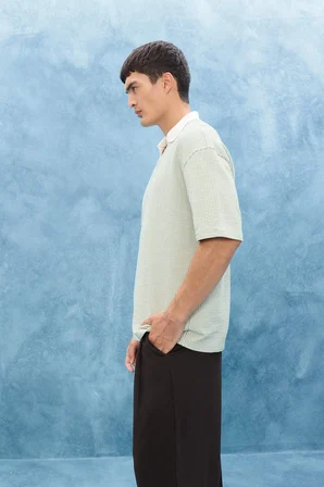 DeFacto Dokulu Boxy Fit Polo Tişört F8351AX25AUGN1180