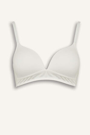 Dantel Detaylı Pamuklu Kaplı Pedli Balensiz Bra  Fall in Love