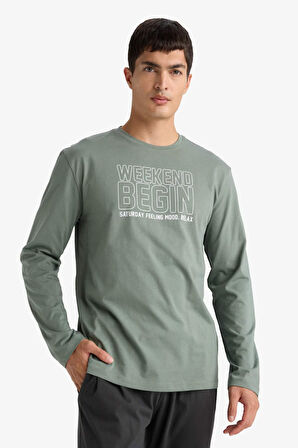 Pijama Takımı Regular Fit Baskılı Uzun Kollu Üst Uzun Alt