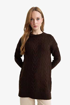 Relax Fit Bisiklet Yaka Triko Tunik