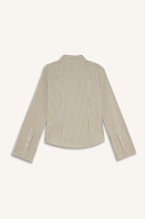 Fitted Gömlek Yaka Poplin Uzun Kollu Gömlek