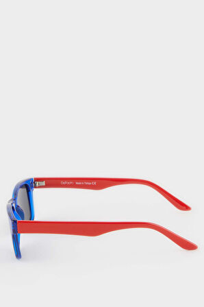 Erkek Çocuk Yuvarlak Renkli Plastik Çerçeve Siyah Cam Polarize Güneş Gözlüğü