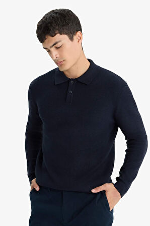 Standart Fit Polo Yaka Triko Kazak