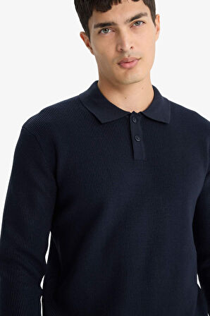 Standart Fit Polo Yaka Triko Kazak