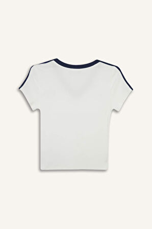 Coool Fitted Baskılı Ribana Kısa Kollu Tişört