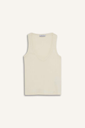 Fitted V Yaka Fitilli Kaşkorse Atlet