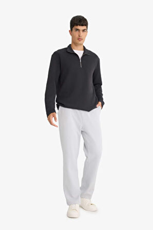 Regular Fit Beli Bağcıklı Düz Paça Eşofman Altı