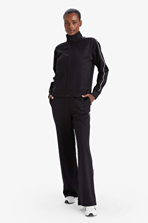 DeFactoFit Slim Fit Dar Kesim Dik Yaka İçi Yumuşak Tüylü Fermuarlı Hırka 