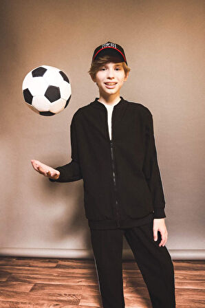 Erkek Çocuk Kolej Yaka Fermuarlı Bomber Ceket