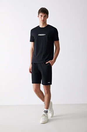 DeFacto %100 Pamuk Regular Fit Bisiklet Yaka Baskılı Kısa Kollu Tişört E3783AX25SMBK81