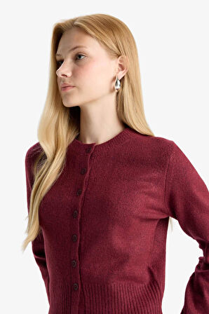 Coool Slim Fit Dar Kesim Bisiklet Yaka Hırka