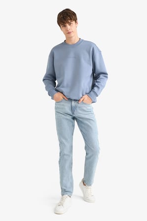 DeFacto Boxy Fit Bisiklet Yaka İçi Yumuşak Tüylü Baskılı Sweatshirt X8282AZ25AUGR171