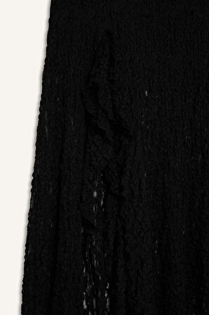 A Form Yüksek Bel Dantel Maxi Etek