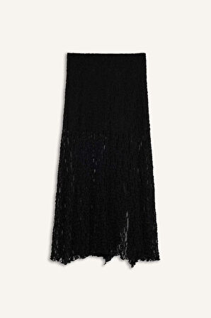 A Form Yüksek Bel Dantel Maxi Etek