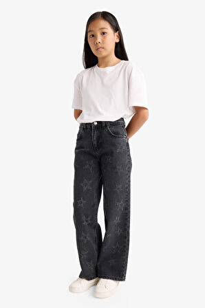 Kız Çocuk Wide Leg Geniş Paça Jean Pantolon