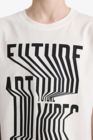 Erkek Çocuk Bisiklet Yaka Baskılı Kısa Kollu Tişört