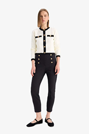 Regular Fit Bisiklet Yaka Triko Hırka