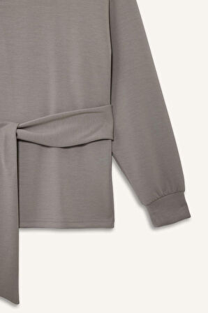 Modal Kuşaklı Sweatshirt-Fall in Love Loungewear